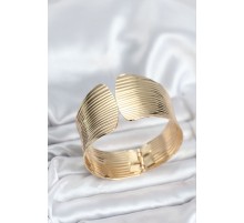 Pirinç Gold Renk Levha Model Kadın Bileklik