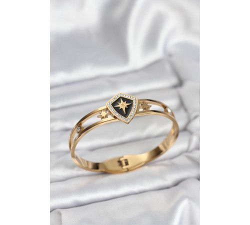 316L Çelik Gold Renk Kutup Yıldızı Kelepçe Bileklik