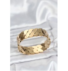 316L Çelik Gold Renk Ezme Zincir Model Kadın Kelepçe Bileklik