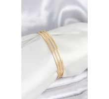 316L Çelik Gold Renk Simli Model Ajda 65 mm Kadın Bileklik