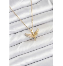 316L Çelik Zincir Gold Renk Melek Model Kadın Kolye
