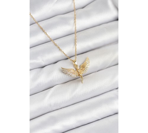 316L Çelik Zincir Gold Renk Melek Model Kadın Kolye