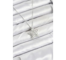 316L Çelik Zincir Gümüş Renk Yıldız Model Kadın Kolye