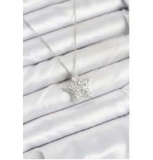 316L Çelik Zincir Gümüş Renk Yıldız Model Kadın Kolye