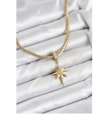 316L Çelik Zincir Gold Renk Kutup Yıldızı Model Kadın Kolye