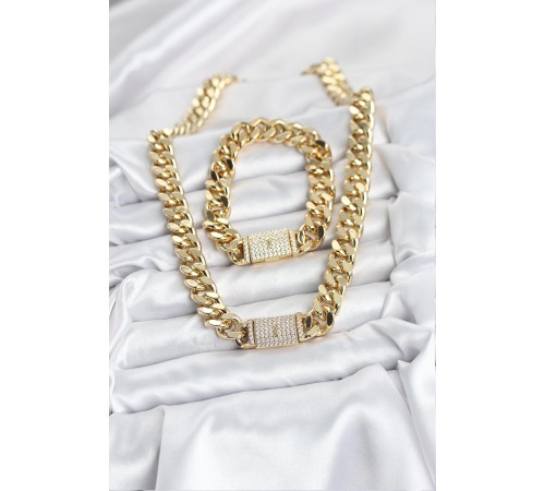 Xuping Gurmet Gold Renk Kolye ve Bileklik Seti