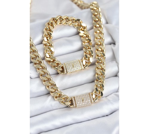 Xuping Gurmet Gold Renk Kolye ve Bileklik Seti