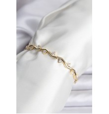 Zikzak Model Pirinç Gold Renk Bileklik