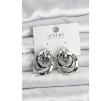 Gümüş Renk Halka Model Pirinç Kadın Küpe