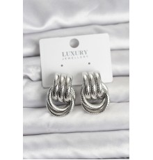 Gümüş Renk Halka Modelli Pirinç Kadın Küpe