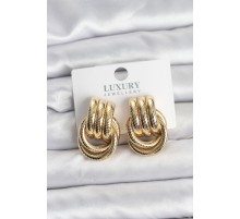 Gold Renk Halka Modelli Pirinç Kadın Küpe