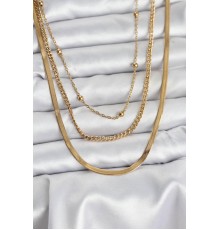 316L Çelik Gold Renk 3'lü Kadın Kolye