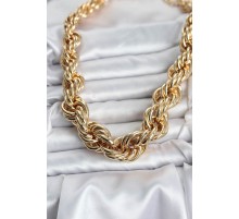 Pirinç Gold Renk Sarmal Halat Model Kadın Kolye