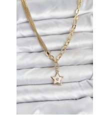Gold Renk Pirinç Yıldız Model Kadın Kolye