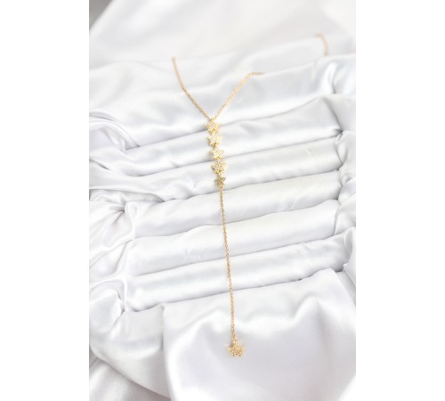 316L Çelik Zincir Gold Renk Yıldız Model Y Kolye