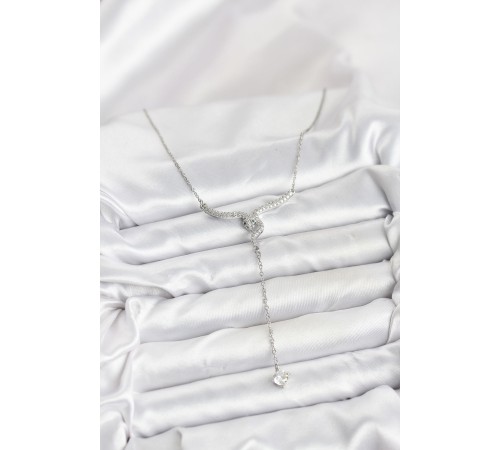 316L Çelik Zincir Gümüş Renk Yılan Model Y Kolye