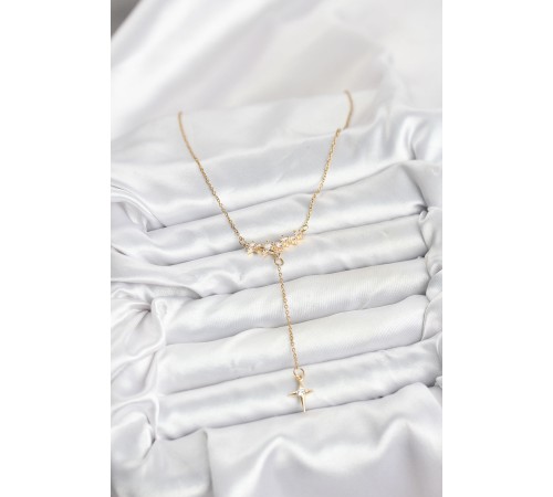 316L Çelik Zincir Gold Renk Yıldız Model Y Kadın Kolye