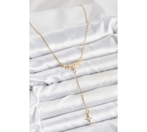 316L Çelik Zincir Gold Renk Yıldız Model Y Kadın Kolye