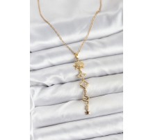 316L Çelik Zincir Gold Renk Güneş ve Enerji Model Kadın Y Kolye