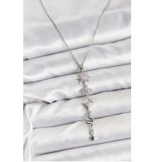 316L Çelik Zincir Gümüş Renk Güneş ve Enerji Model Kadın Y Kolye