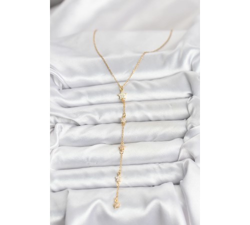 316L Çelik Zincir Gold Renkli Yıldız Model Kadın Y Kolye