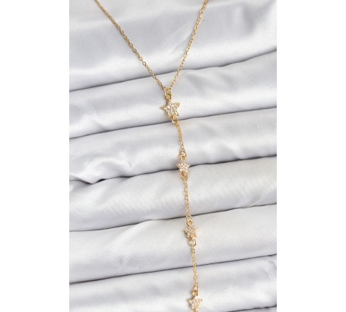 316L Çelik Zincir Gold Renkli Yıldız Model Kadın Y Kolye