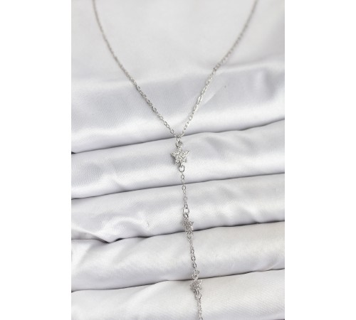 316L Çelik Zincir Gümüş Renkli Yıldız Model Kadın Y Kolye