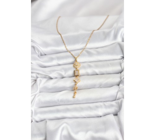 316L Çelik Zincir Gold Renk Kutup Yıldızı Enerji Model Kadın Y Kolye