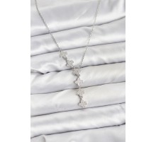 316L Çelik Zincir Gümüş Renk Yonca Model Kadın Kolye