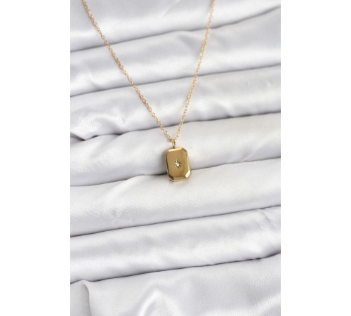 316L Çelik Zincir Gold Renk Minimal Kutup Yıldızı Model Kadın Kolye