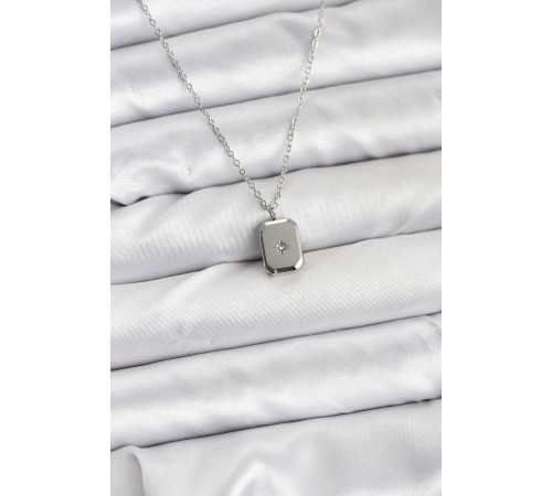 316L Çelik Zincir Gümüş Renk Minimal Kutup Yıldızı Model Kadın Kolye