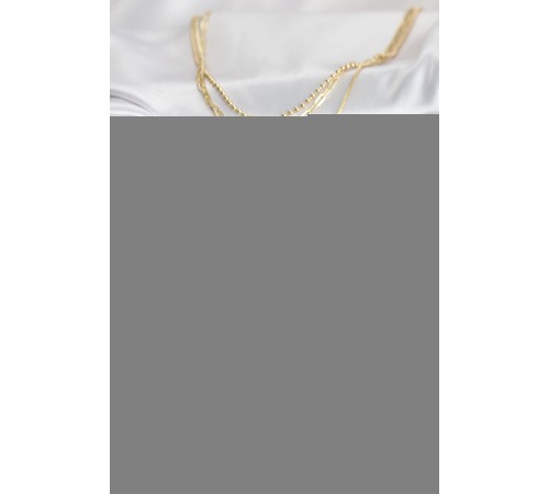 Pirinç Gold Renk Zirkon Taş Detaylı 3'lü Kombin Y Kadın Kolye