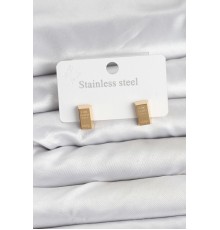 316L Çelik Gold Renk Külçe Altın Model Kadın Küpe