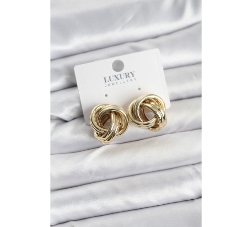 Pirinç Gold Renk Vintage Sarmal Model Kadın Küpe