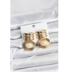 Pirinç Gold Krem Renk Vintage Kadın Küpe