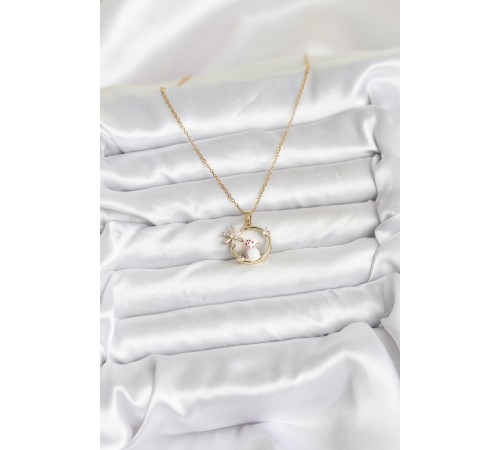 316L Çelik Zincir Gold Zirkon Taşlı Yılbaşı Temalı Kadın Kolye