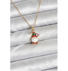 316L Çelik Zincir Gold Renk Yılbaşı Teması Kadın Kolye