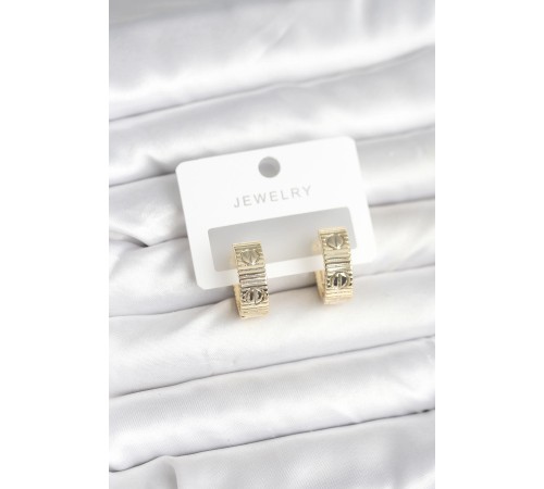 Pirinç Gold Renk Halka Kadın Küpe