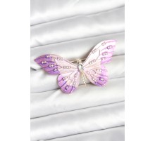 Lila Renk Kelebek Model Broş