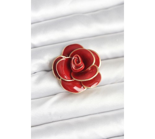 Kırmızı Gül Model Broş