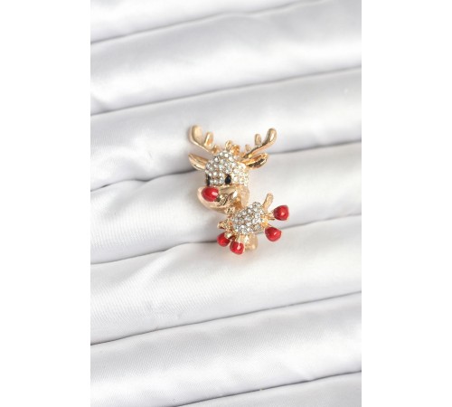 Noel Geyiği Model Yılbaşı Temalı Broş