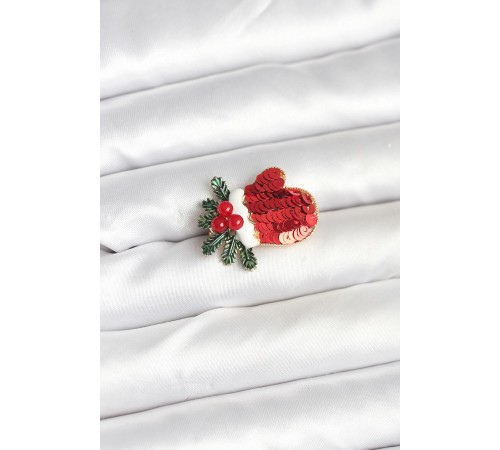 Kırmızı Model Yılbaşı Temalı Broş