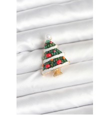 Süslü Çam Ağacı Model Yılbaşı Temalı Broş