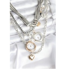 Otantik Gümüş Renk Kadın Kolye Kombini