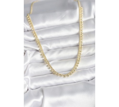 Pirinç Gold Renk Sıralı Topçuk Model Kadın Kolye