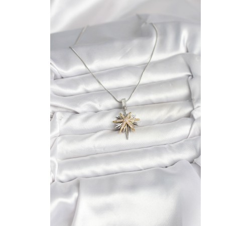 316L Çelik Zincir Gümüş Renk Kutup Yıldızı Model Kadın Kolye