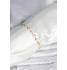 Zirkon Taşlı Pirinç Yonca Model Bileklik