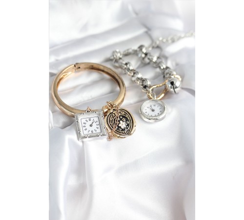 Gold ve Gümüş Renk Bileklik Kombini