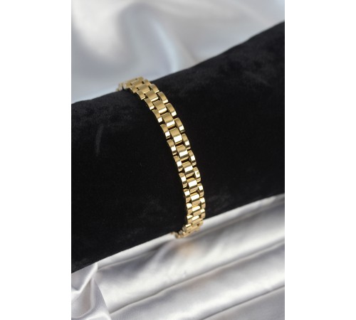 316L Çelik Gold Renk 7 mm Kalınlık Erkek Bileklik