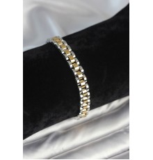 316L Çelik Gold ve Gümüş Renk 7 mm Kalınlık Erkek Bileklik